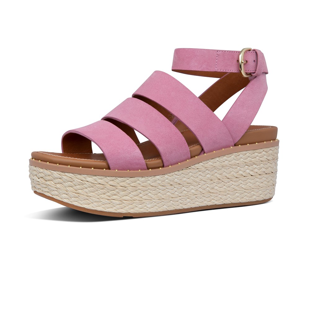 Fitflop Womens Wedge Pink - Eloise Espadrille Sandals - 16GAQCFDR